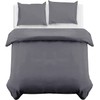 MOONLIGHT20015 Single Duvet Cover - Grey Solid Soft Single Bedding