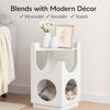 Corner Cat House Nightstand Wood– Double Layer Cat Bed with