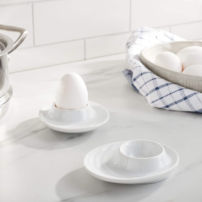 Küchenprofi Set of 2 Egg Cups with Oval Base, White
