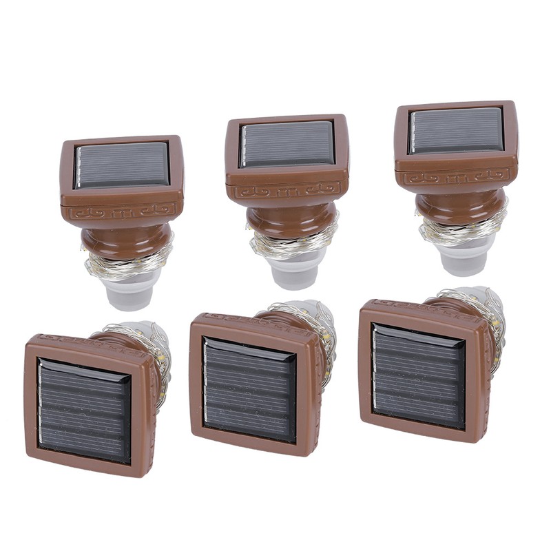 6PCS 20LED Solar String Lights Waterproof Wine Bottle Cork Lamp