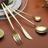 Kyraton Gold Cutlery Set 16 Pieces, Stainless Steel Flatware Set,