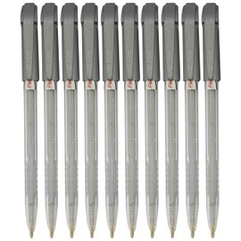 iGlitter Xtra Sparkle Glitter Gel Pens, SILVER, Medium Point (1.0mm), Pack of 10, Trio Grip, Ideal for Write Colour Sketch, iZOFAX Black Ball Pen