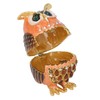 Owl Trinket Box Cute Appearance Brown Metal Jewelry Box for
