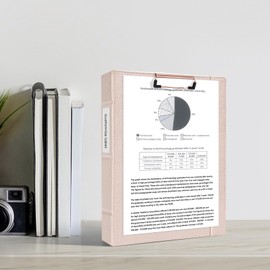 Ospelelf 3 Ring Binder with Clipboard, 1 Inch Leather, Letter Size (8.5" x 11"), Clipboard Binder with 5 Tab Dividers, Rose Gold