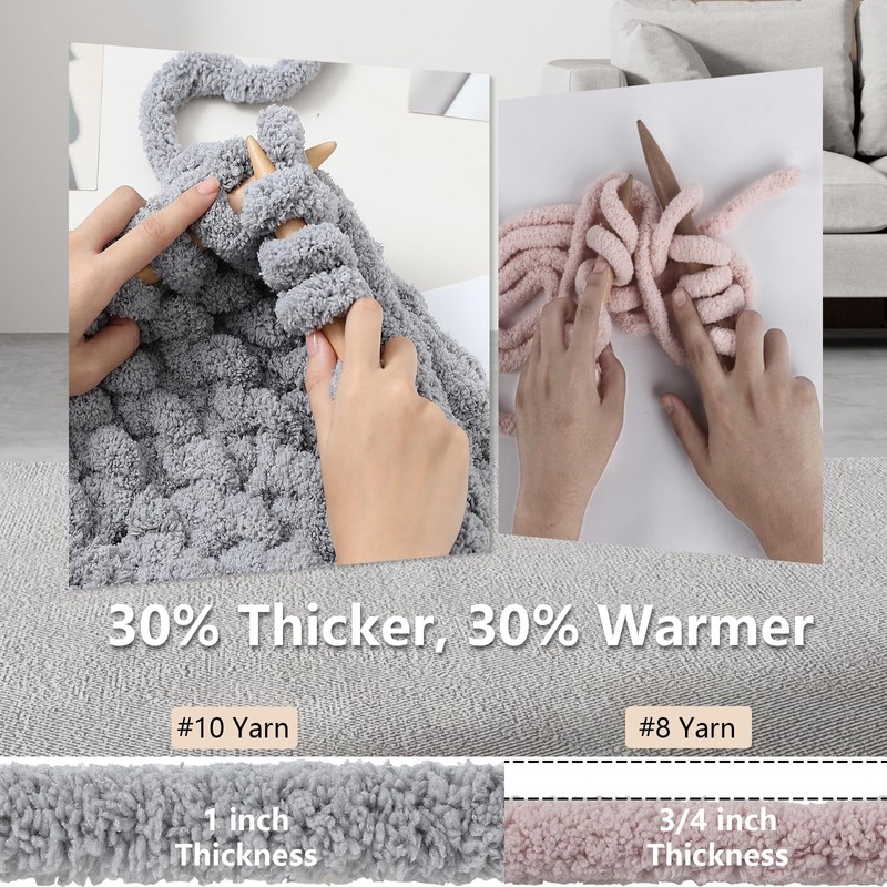 Cozyful Chunky Yarn for Hand Knitting - #10 Chunky Chenille