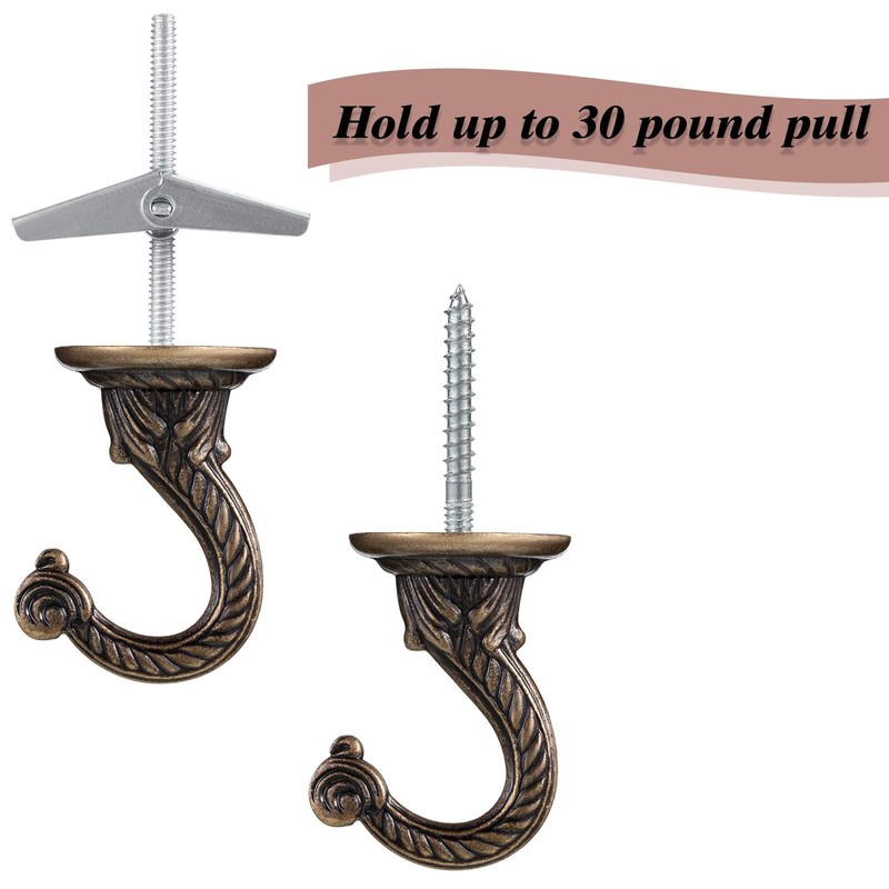 Hotop 6 Pcs Swag Ceiling Hooks Heavy Duty Swag Hooks
