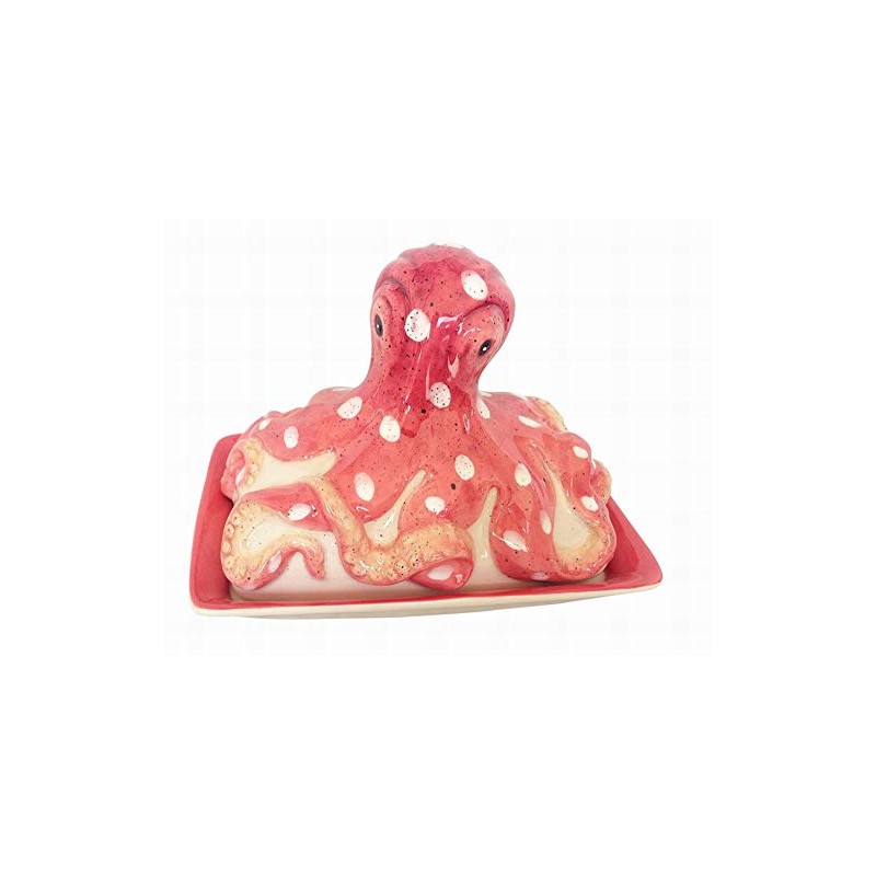 Blue Sky Clayworks 17629 Octopus Butter Dish, 5-inch Height