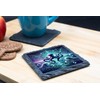 Octopus Wave Design Slate Coaster with Vibrant Cosmic Artwork (slco-kf25-6272)
