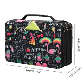 Lbxgap Marker Pen Organizer Case Lipstick Organizer 102 Slots Large Capacity with Handy Wrap Portable Multilayer Holder for Prismacolor Markers, Touch Spectrum Noir Paint Sharpie Markers