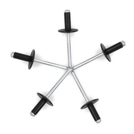 Alloypro 60pcs Black Large Flange Blind Rivets, Aluminum,Flange Diameter 5/8" (16 mm),Pop Rivets Assortment Kit Blind Rivet,3/16" x 1/2",Grip Range(4.8-8mm)