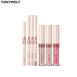 TONYMOLY Lovely Beam Set 3items(Glitter/Pencil/Soft Liner), Glitter#$%Pencil#$%Soft Liner:02. Peach Beam-03. Matte Brown-Milk Brown