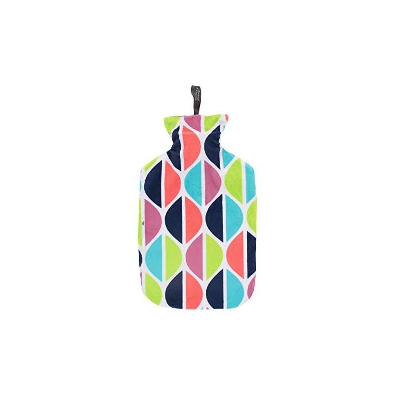 Fashy 67372 01 Hot Water Bottle with Cover 2.0 L,Colourful
