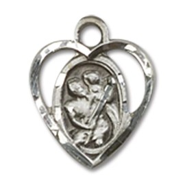 Bliss Sterling Silver Saint Christopher Medal Pendant Necklace 18" Chain GiftBox