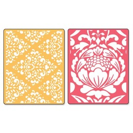 Sizzix Textured Impressions Embossing Folders, Baroque and Flowertopia Set by Dena Designs, Pack of 2