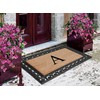 A1HC Rubber & Coir Floral Border Monogrammed Doormat, Classic Paisley,