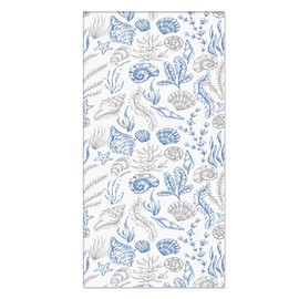 MULBESS 100 Blue Seashell Beach Guest Napkins Disposable Tropical Paper Dinner Napkins Hand Towels for Baby Shower Party Bathroom Wedding Holiday Anniversary Birthday Party Bridal Decorative Towels