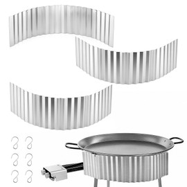 MorningRo Paella Gas Burner Windshields Compatible with up to 28 Inch Paella Pans, Portable Galvanized Steel Windshields for Camping Crawfish Boil Cooking Outdoor, Propane