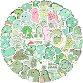 50Pcs Dinosaur Stickers for Friends Children Teen, Cute Obese Dinosaur Stickers Packs, Vinyl Waterproof Creative Animal Decals for Diaries, Books, Laptops, Mobile Phones