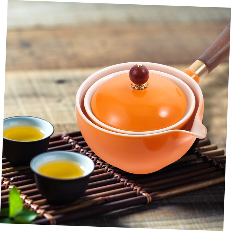 VICASKY Ceramic 360° Rotatory Tea Kettle Side Handle Home Teapot