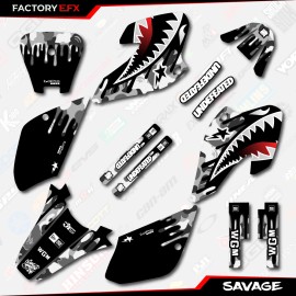Factory EFX Gray Savage Camo Racing Graphics kit fits Honda 2001-2004 XR80 XR 80 01-04