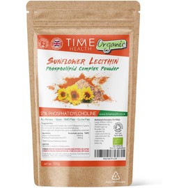 Organic Sunflower Lecithin Powder – 17% Phosphatidylcholine – Vegan & GMP Certified – 300g Powder Pouch