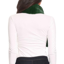Sakkas 16112 - Malen Long Rectangle Faux Fur Warm Soft Furry Wrap Around Loophole Scarf - Green - OS