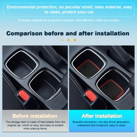 BIXUAN Compatible with Suzuki SX4 S-Cross 2014-2020 Non-Slip Centre Console Armrest Rubber Mat, Drink Holder Mat, Door Seam and Slot Mats