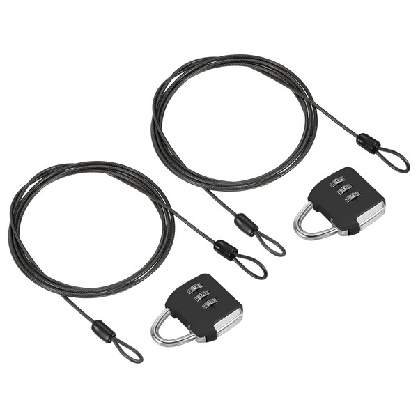 PATIKIL Security Steel Cable with 3 Digit Combination Lock, 2