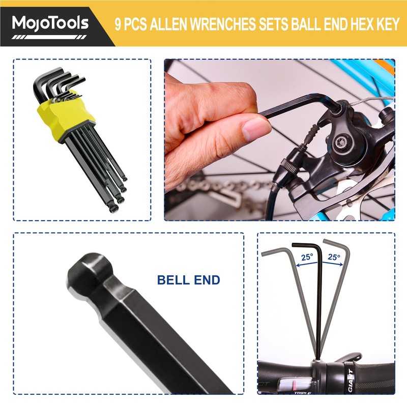 MoJoTools 23-Piece Flex-Head Ratcheting Combination Wrench Set-Includes 14PCS Metric 8-24mm
