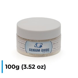 GLASS POLISH PRO 3.52oz (100g) Cerium Oxide, Fine-Grade Glass Polishing Powder, Refined Formula, TREO 95%, 2.5 Microns, White – GP90002