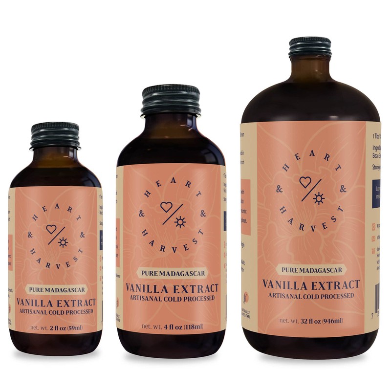 Madagascar Pure Vanilla Extract for Baking - Cold-Pressed Madagascar Vanilla