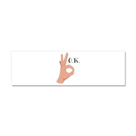 CafePress OK Hand Sign Car Magnet 10 X 3 10" x 3", Bumper Magnet