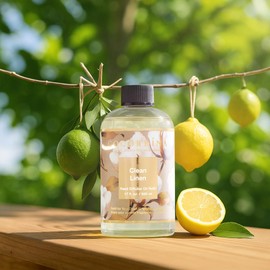 Cocorrína Reed Diffuser Refill Clean Linen 17oz (500ml) with 8 RattanSticks - Premium Long-Lasting Essential Oil Air Freshener, Home Fragrance for Bedroom, Bathroom Home Decor