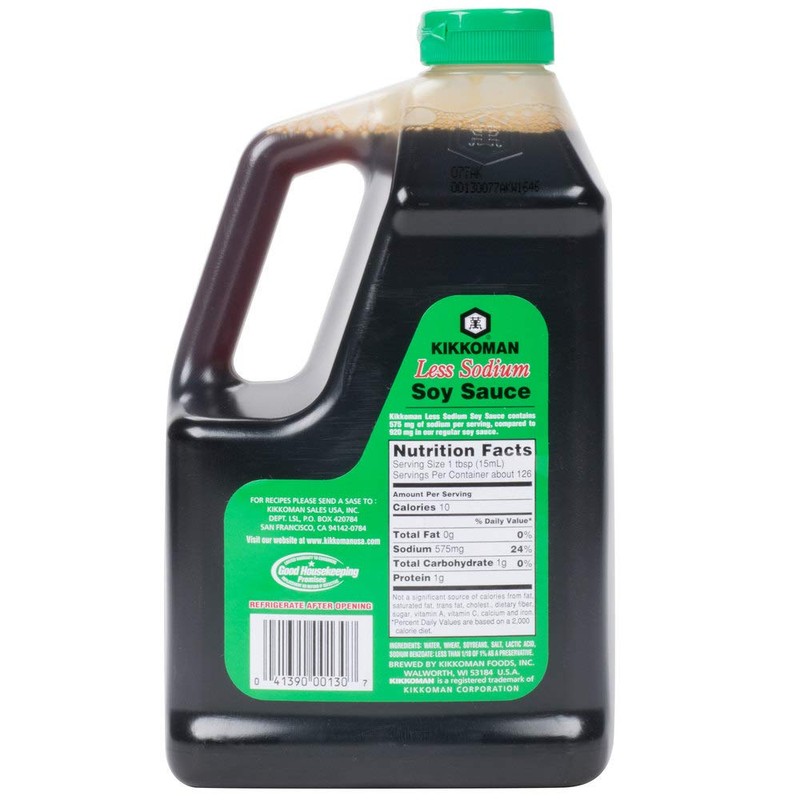 Kikkoman 38% Less Sodium Regular Soy Sauce Traditional Brewed 2