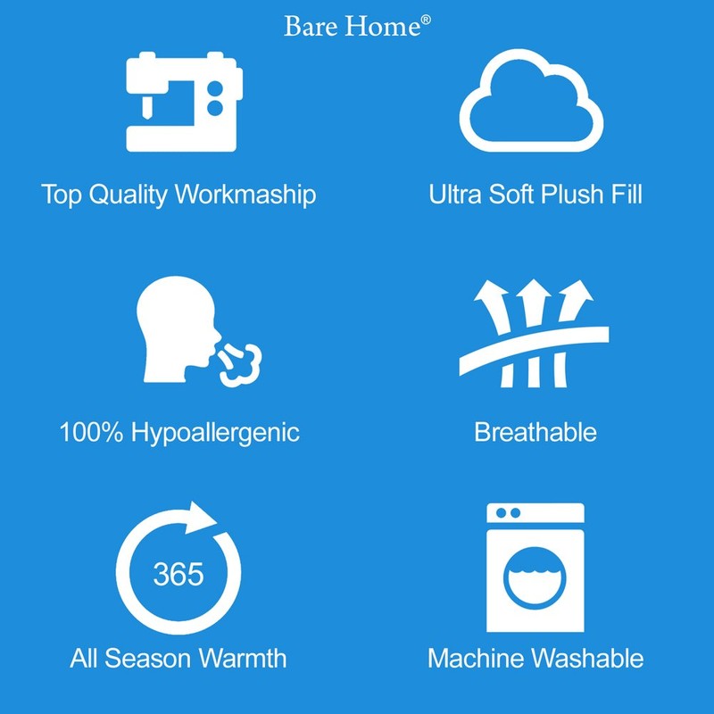 Bare Home Full XL Comforter Set + Sheet Set +