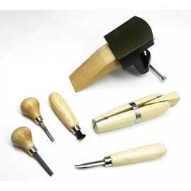 JTS Jewelry Making Setting Tool Kit, 6 Pieces - Prong Pusher, Bezel Roller, Bezel Pusher, Ring Clamp, Curved Burnisher, Bench Anvil with Pin