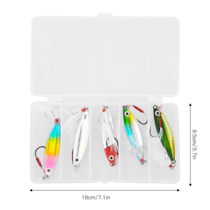 Long Shot Iron Plate Artificial Spoon Metal Lure Bait Set