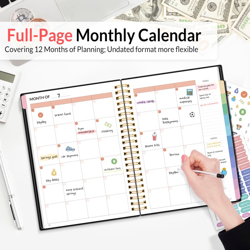 SUNEE Budget Planner - Monthly Budget Book with Expense Tracker