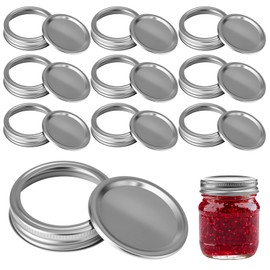 Mason Jar Lids, Pack of 10, 86 mm Screw Cap for Jars