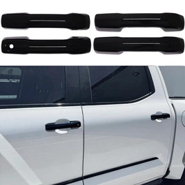 Kolya Compatible with 2025 Toyota 4Runner Accessories Door Handle Cover for 2022 2023 2024 2025 Tundra Accessories for 2024 2025 Tacoma Accessories (Glossy Black with Smart Keyhole)