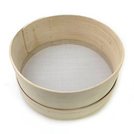 Calder Sieve with Metal Mesh, 28 cm Diameter-13 cm Height, Wood Light Brown