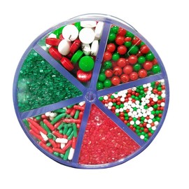 Festival Holiday 6-Cell Christmas Sprinkle Mix, 7 Ounce