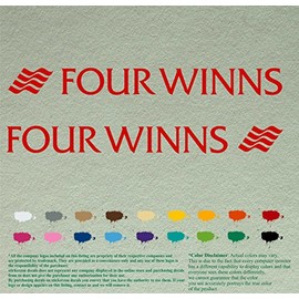 Pair 12" Four Winns Compatible Replacement Decal Vinyl Stickers * Red * Vinyl Stickers Boat Outboard Motor Lot of 2