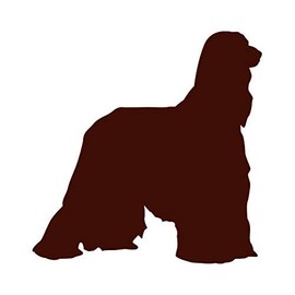 Afghan Hound Sticker - Decal - Die Cut - Dog Canine pet - Brown 4.20" x 4.25"