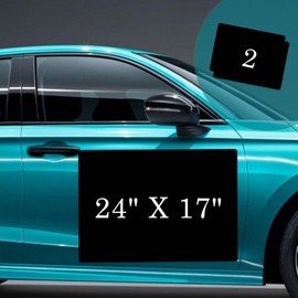 OUCPC Black Blank Car Magnets with 40 mils, 2 Pack 24” x 17” Car Door Magnet, Rounded Corners Magnetic Vehicle Sign for Advertise Business and Cover Company Logo