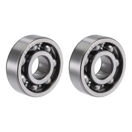 sourcing map 6201 Deep Groove Ball Bearings 12mm Bore 32mm OD 10mm Thick CN Open Type Chrome Steel 2pcs