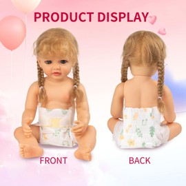 6 Pieces Sets Reborn Baby Doll Diapers Washable and Reusable for 18-22 Inch Reborn Baby Dolls Clothes Accessories Girls Boys Cloth Diapers