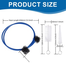 EIHI 6 Piece Trumpet Cleaning Kit Care Brushes Musical Instrument Maintenance Accessories, blue