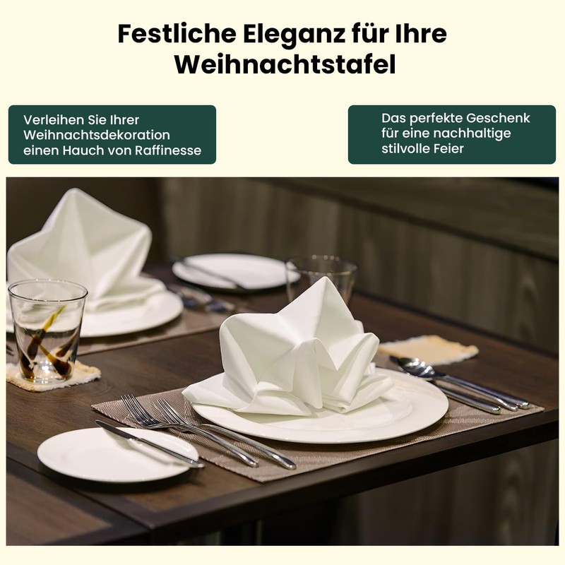 mon bijou Fabric Napkins Light Grey Set of 6 -