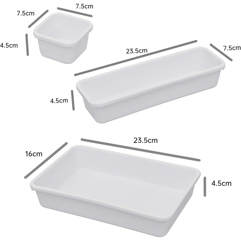 PXLAATY Drawer Dividers Storage Trays Stationery Accessories Cosmetic Trays Set